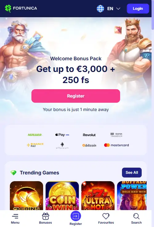 Fortunica Mobile Casino and App Options
