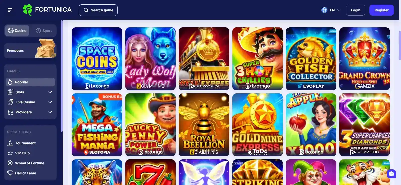 Fortunica Games and Pokies